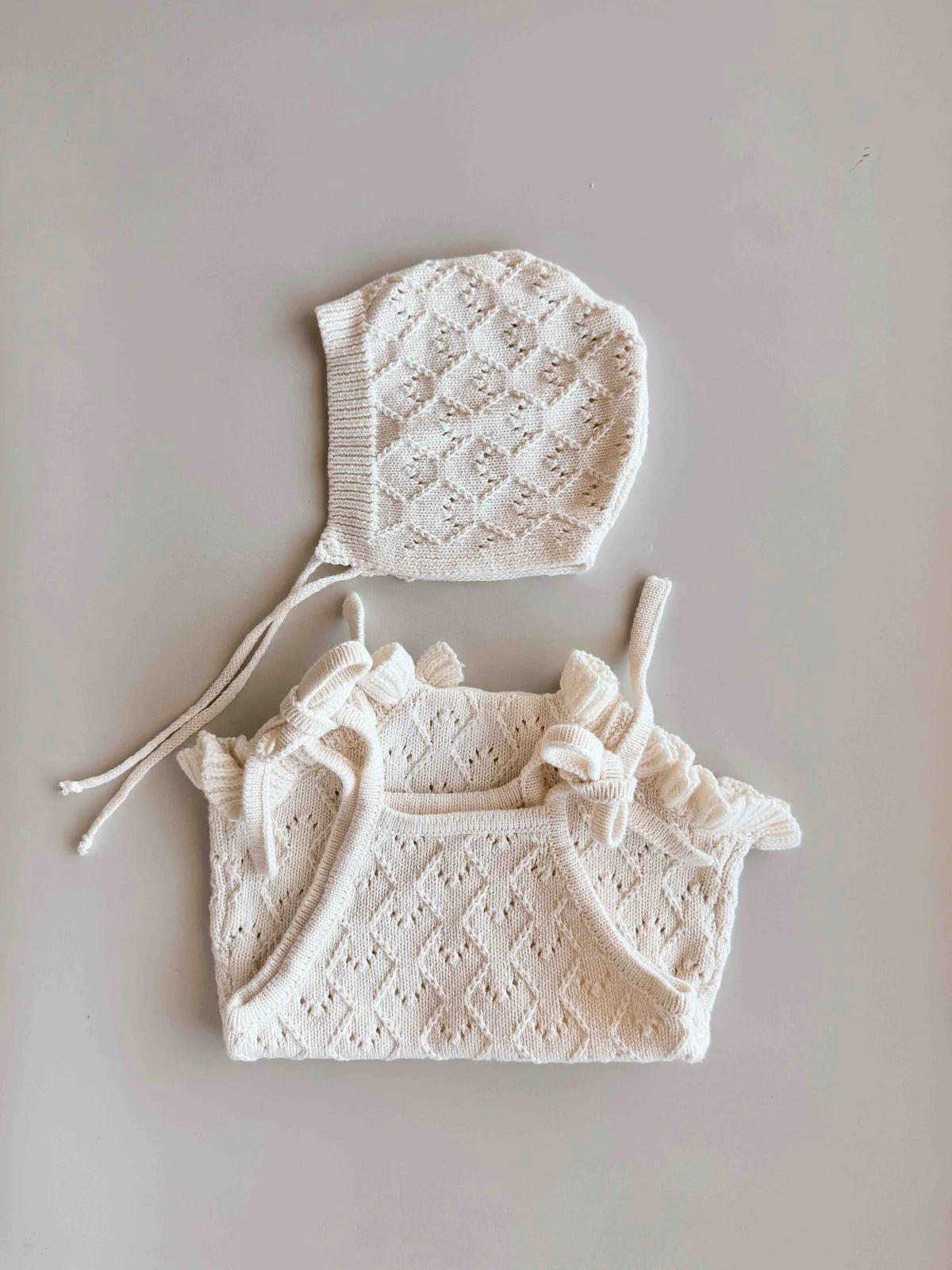 Freckles The Label Mila Pointelle Tie Romper Snow