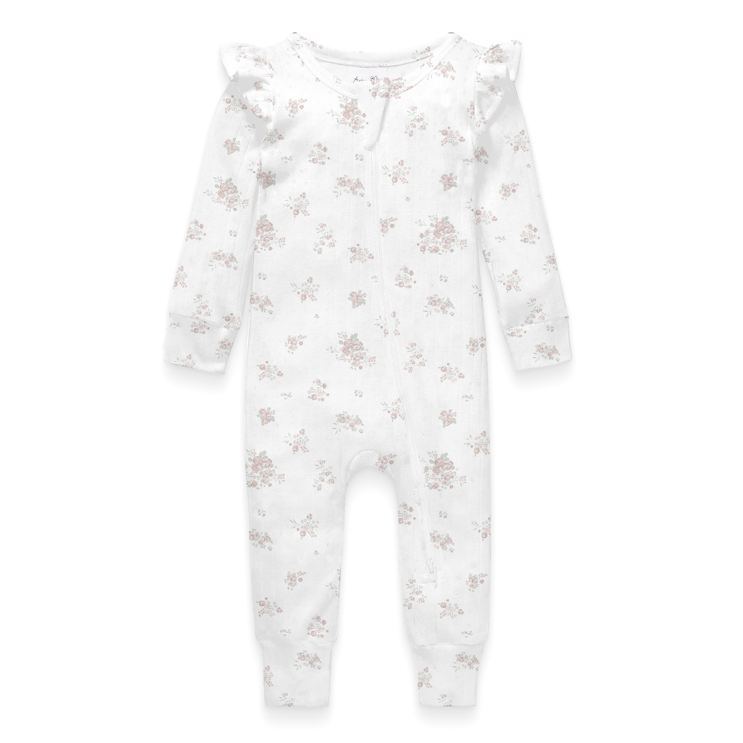 Aster & Oak Posie Floral Zip Romper