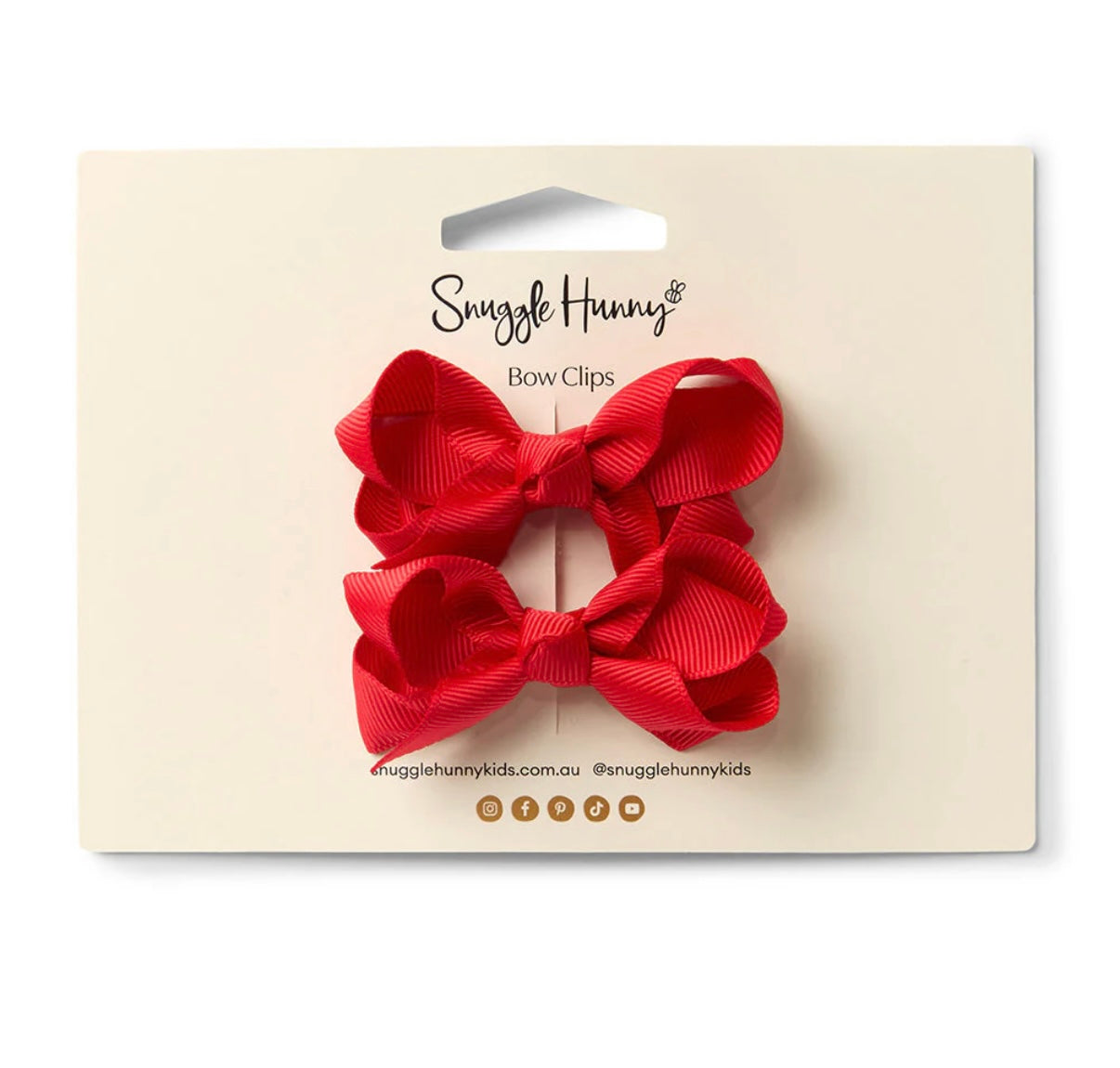 Snuggle Hunny Red Piggy Tail Hair Clips - Pair