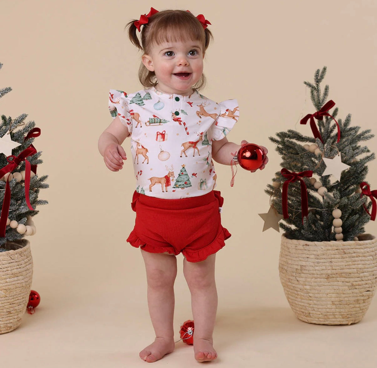 Snuggle Hunny Prancer & Friends Short Sleeve Bodysuit with Frill
