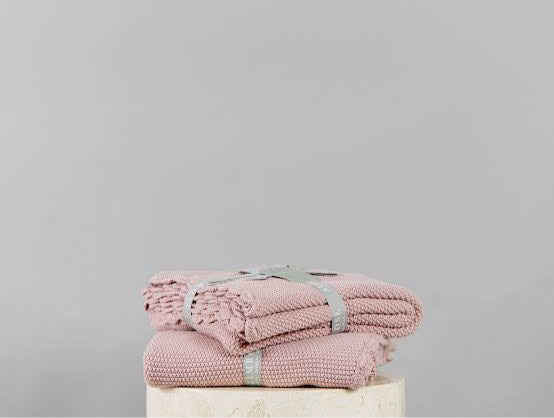 Alimrose Mini Moss Stitch Baby Blanket Petal Pink