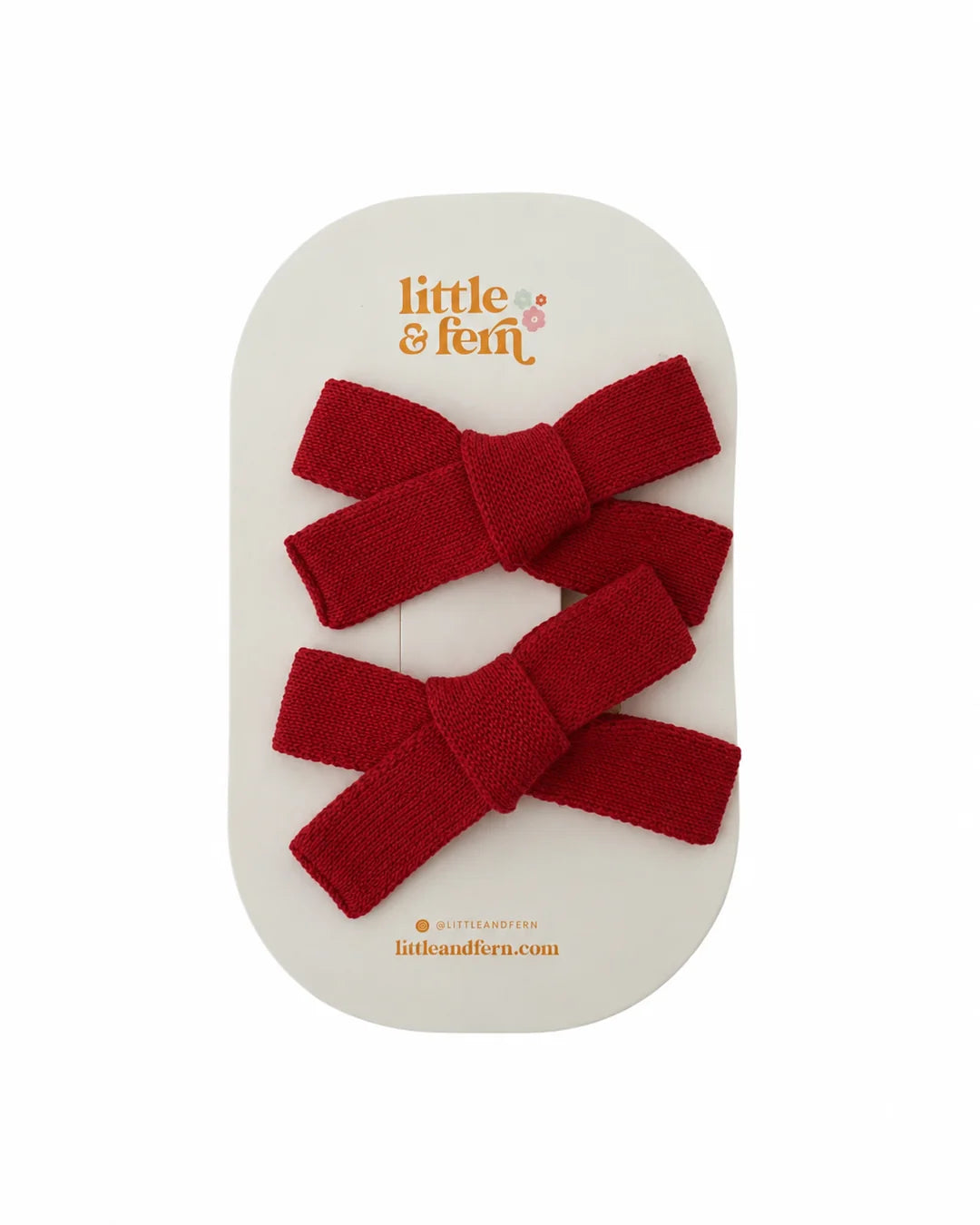 Little & Fern Twin Bow Hair Clips Rudolph Red PRE-ORDER