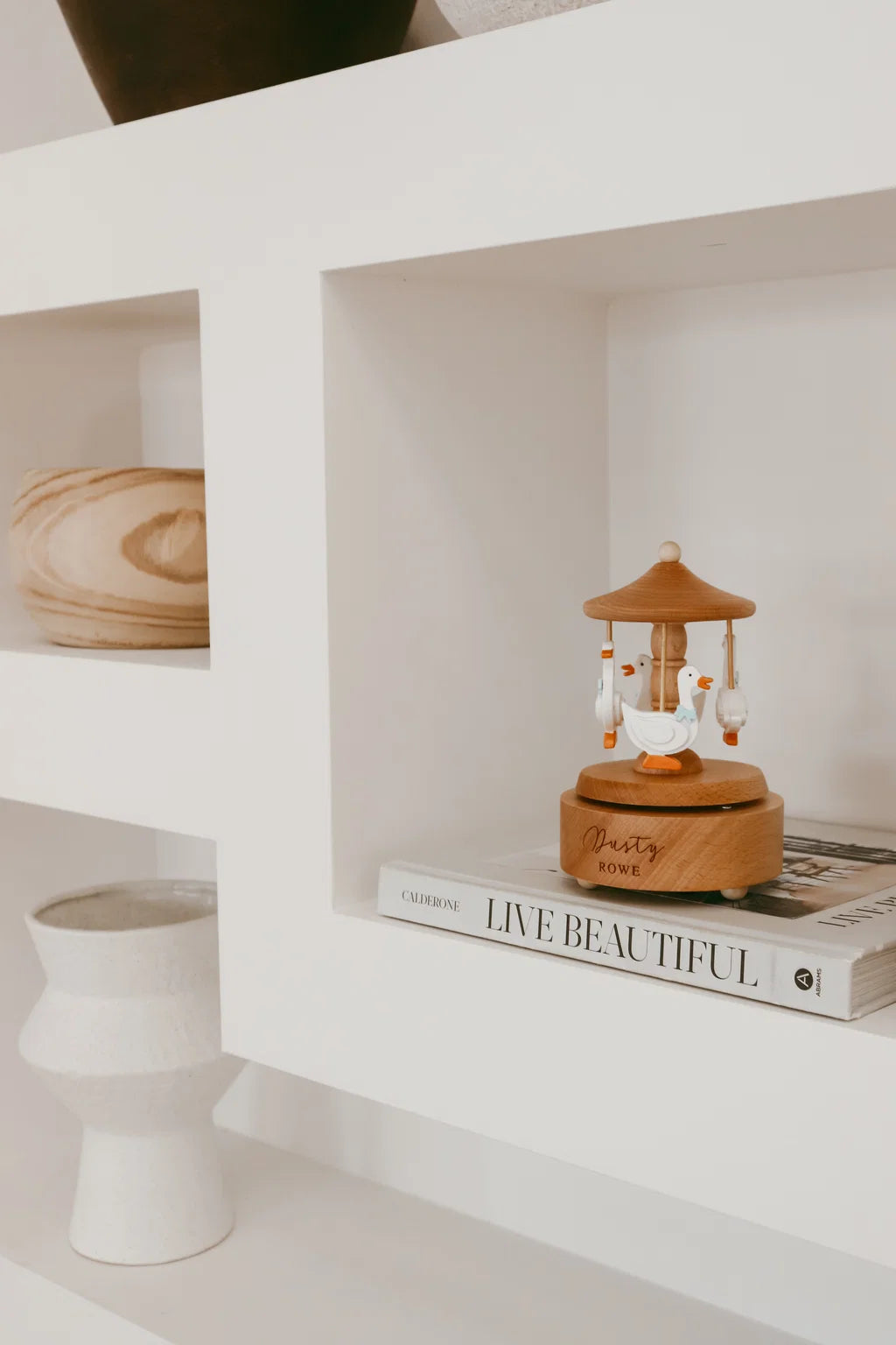 Blossom & Pear Heirloom Wooden Carousel Goose