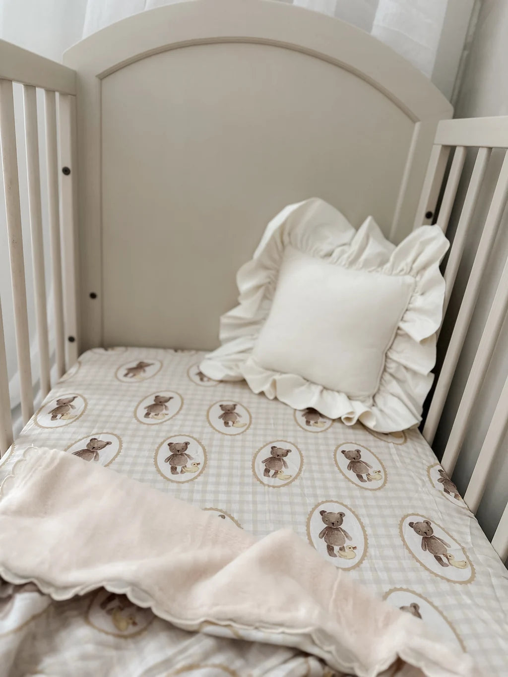 Pop Ya Tot Ted & Duck Fitted Cot Sheet