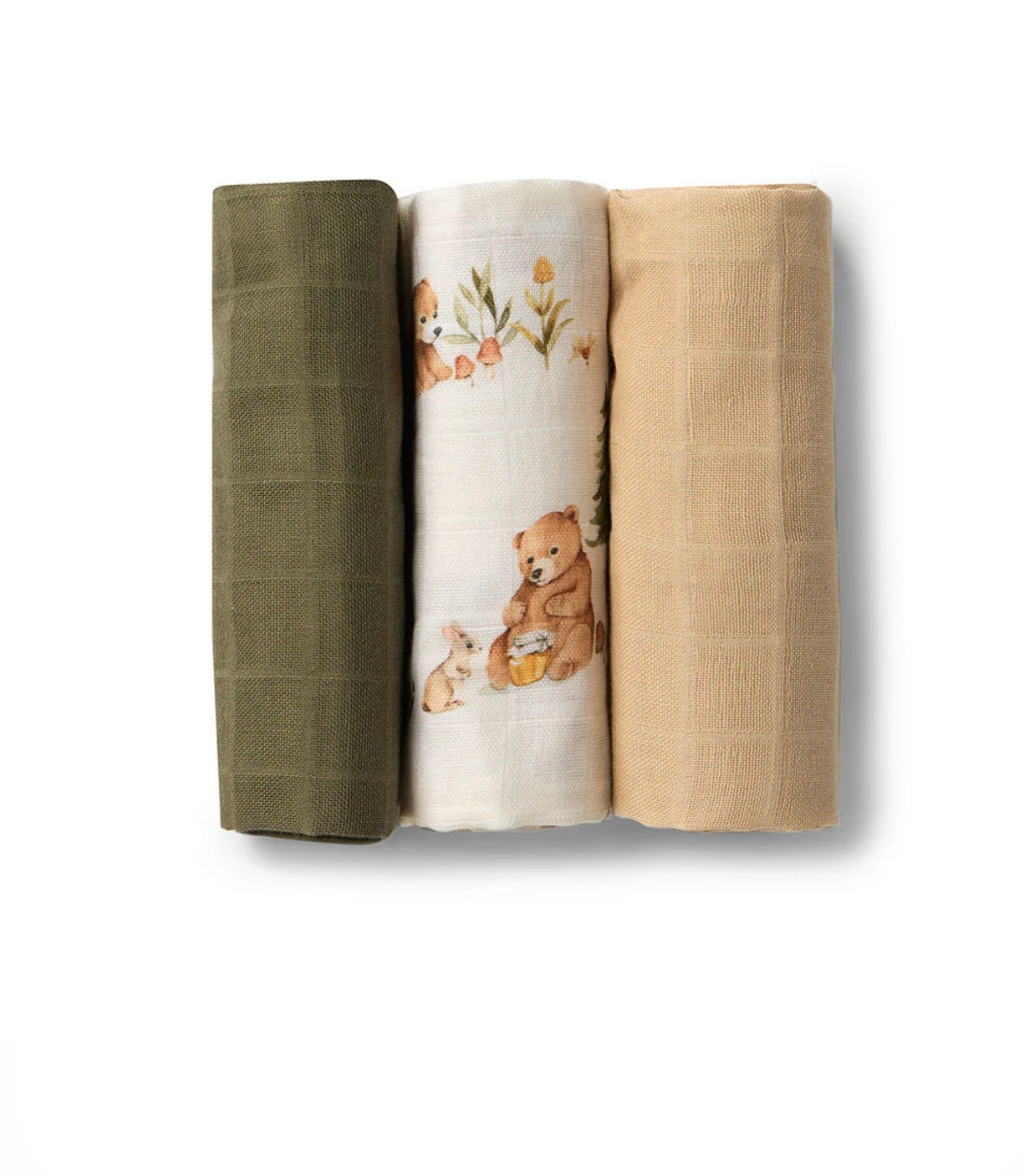 Snuggle Hunny Small Organic Muslin Burp Cloths 3 Pack – Various