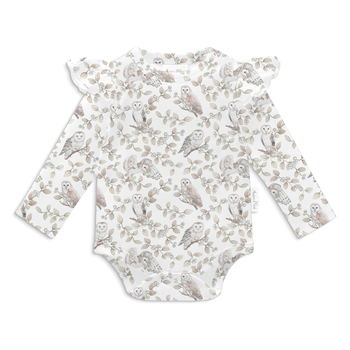 Aster & Oak Barn Owl Flutter Onesie