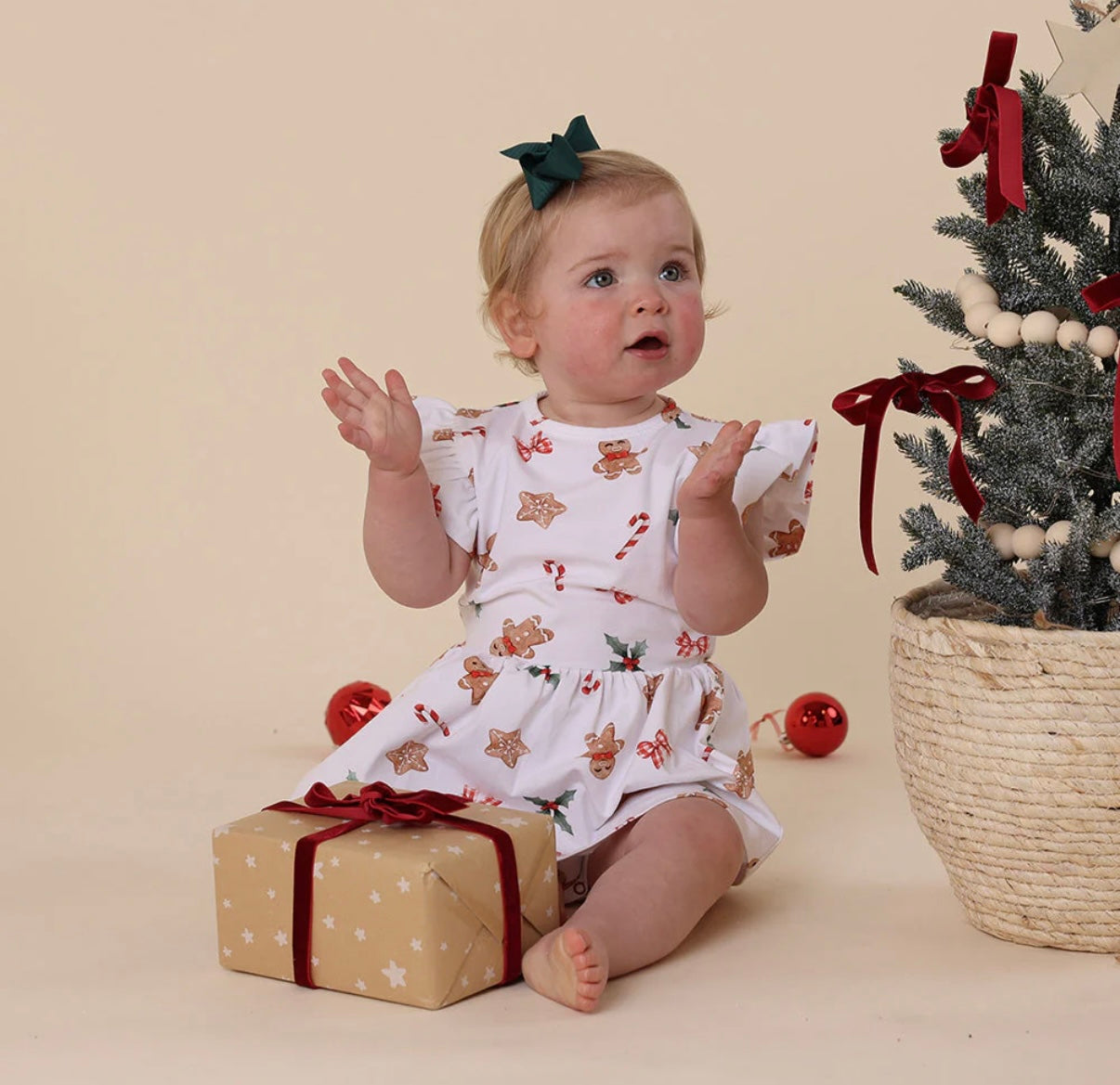 Snuggle Hunny Gingerbread Short Sleeve Dress