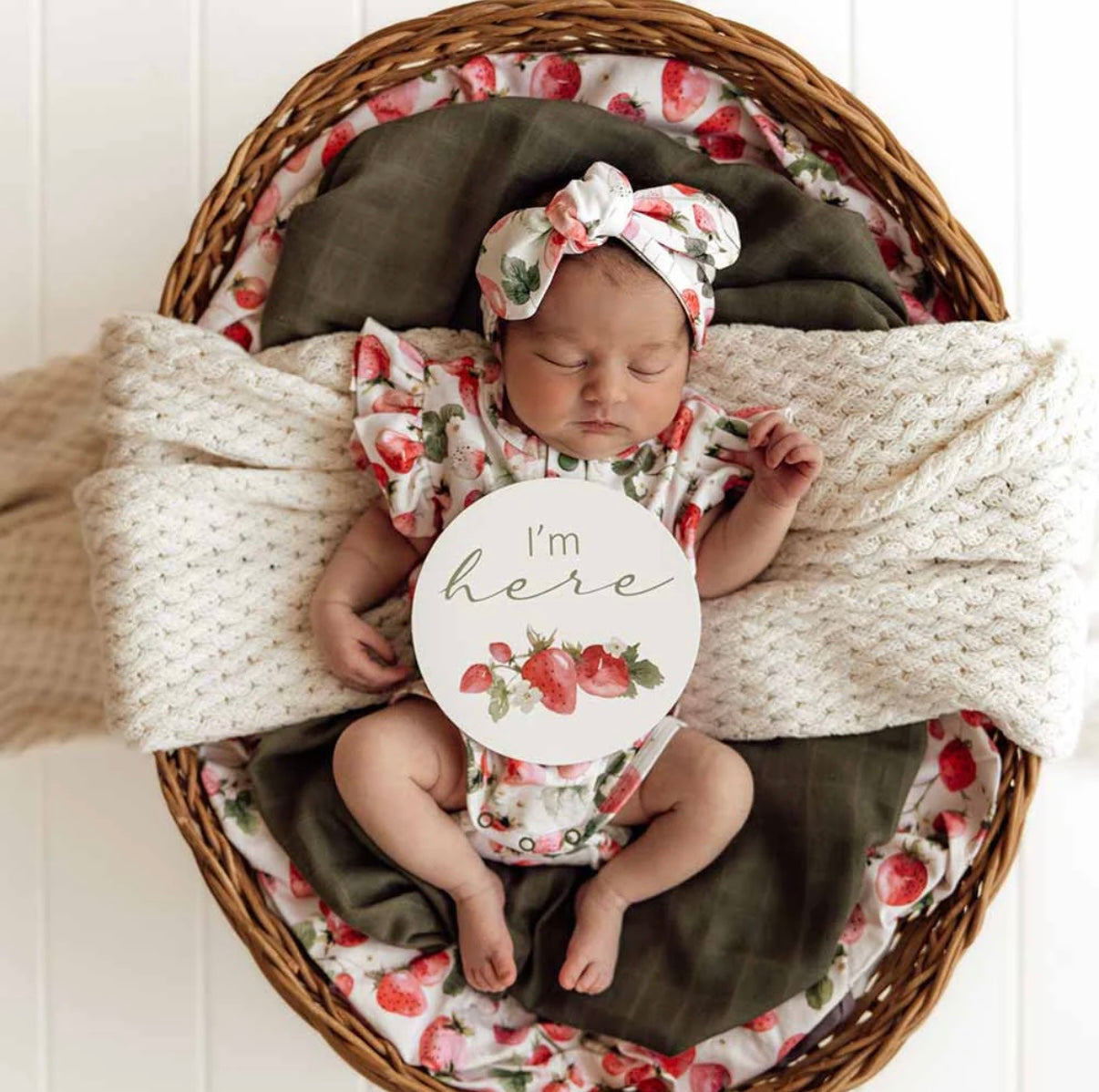 Snuggle Hunny Strawberry Short Sleeve Bodysuit with Frill