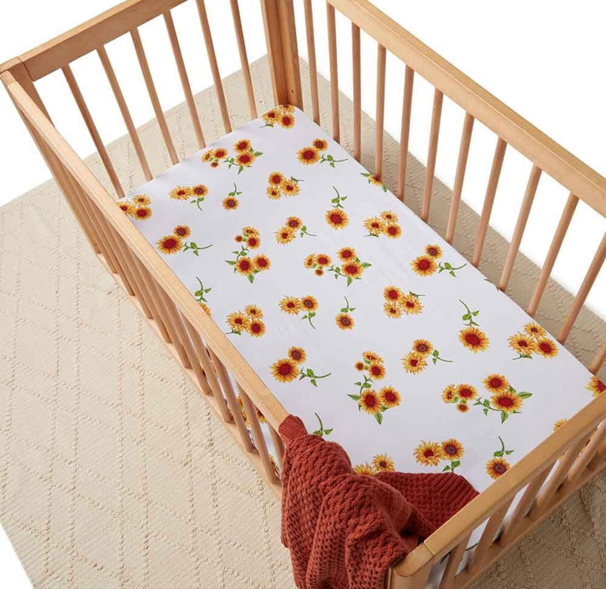 Snuggle Hunny Fitted Cot Sheet Sunflower