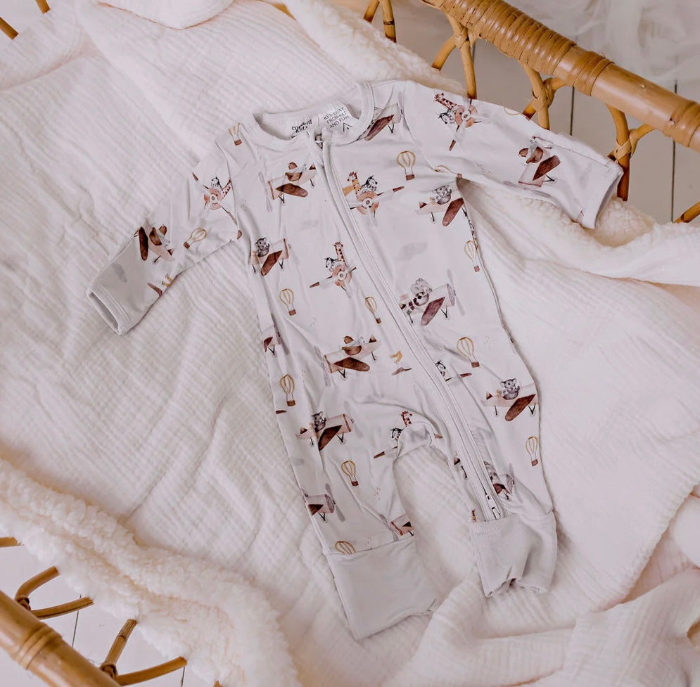 Confetti Kidz Bamboo Zipsuit Up And Away