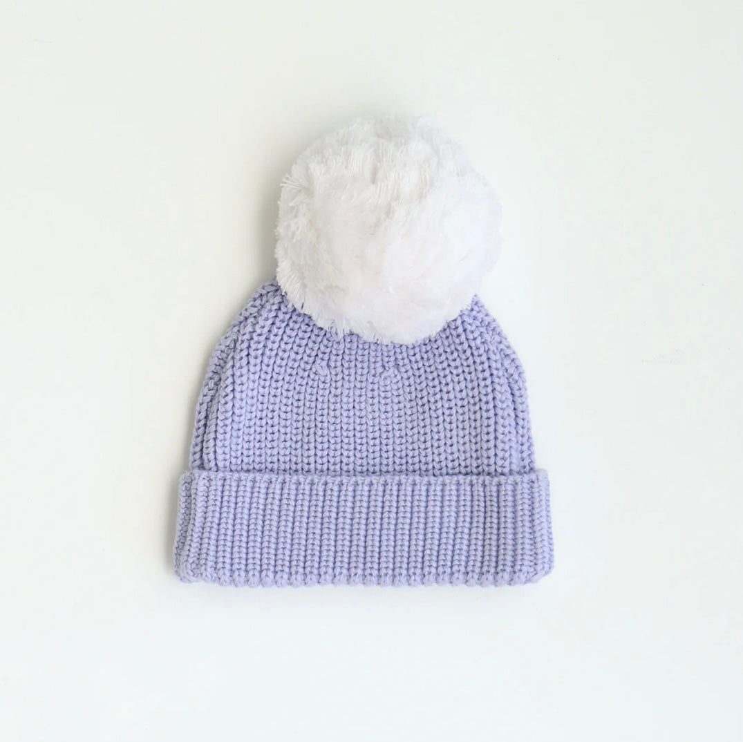 Thea With Love Knitted Baby Beanie Lavender