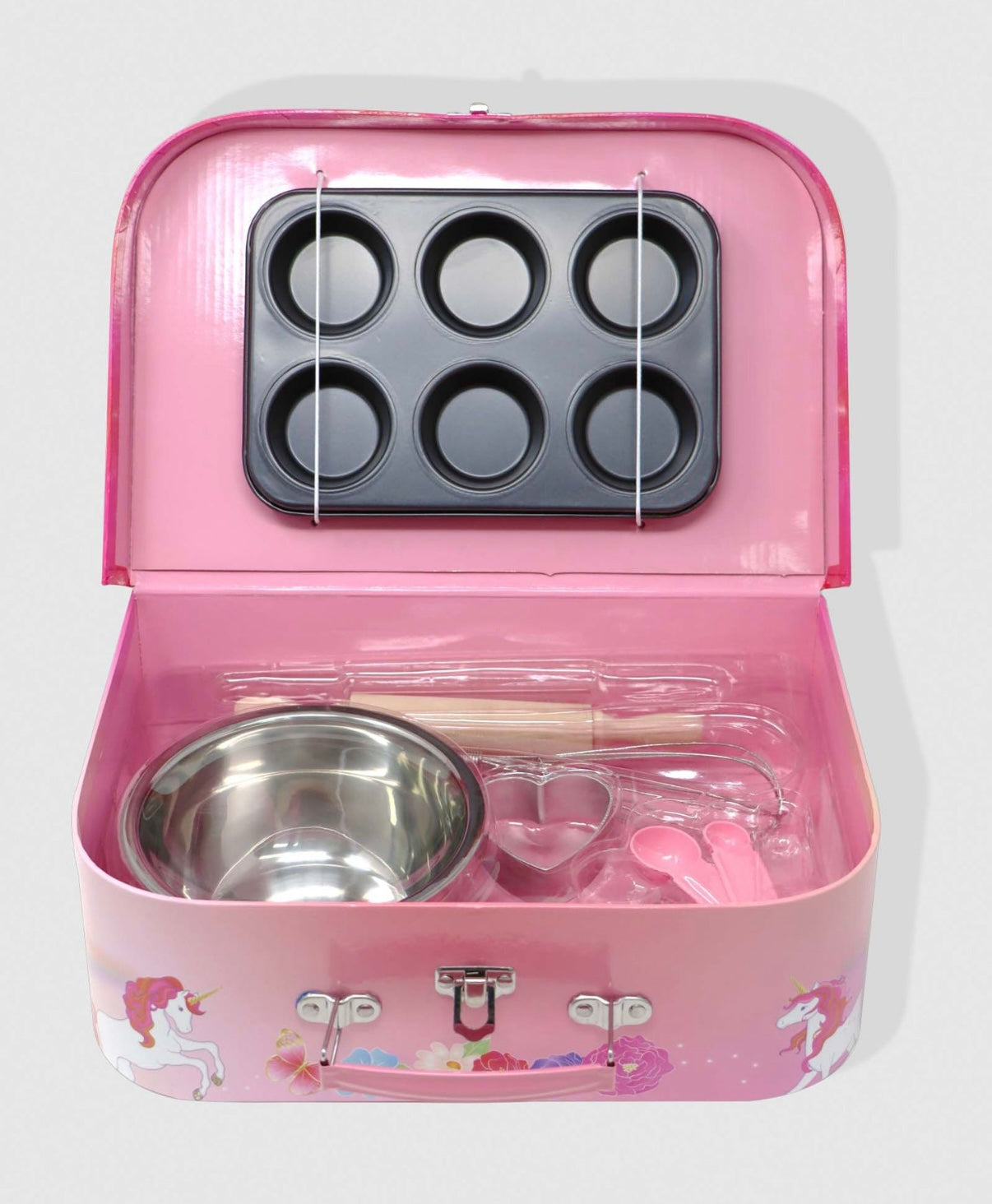 Pink Poppy Unicorn Butterfly 6 piece Kids Baking Set & Carry Case