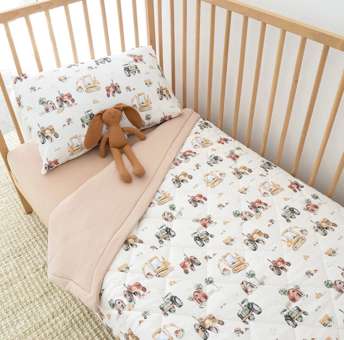 Snuggle Hunny Diggers & Tractors Cot Comforter