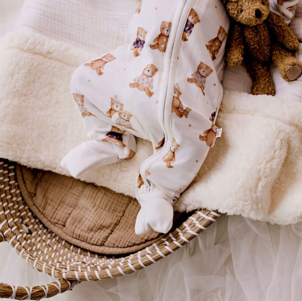 Confetti Kidz Bamboo Zipsuit Mr Ted