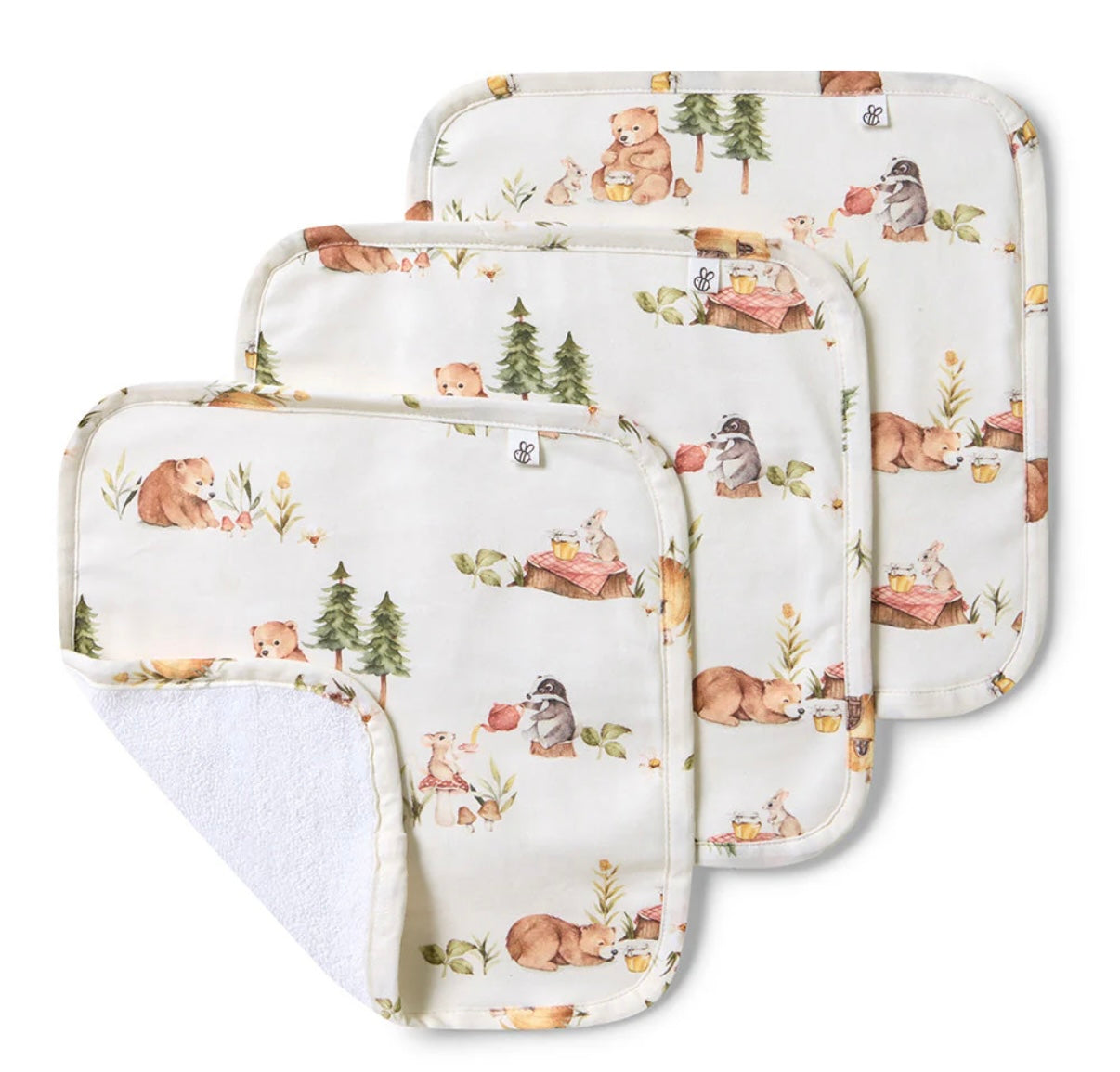 Snuggle Hunny Bears Wash Cloths 3 Pack