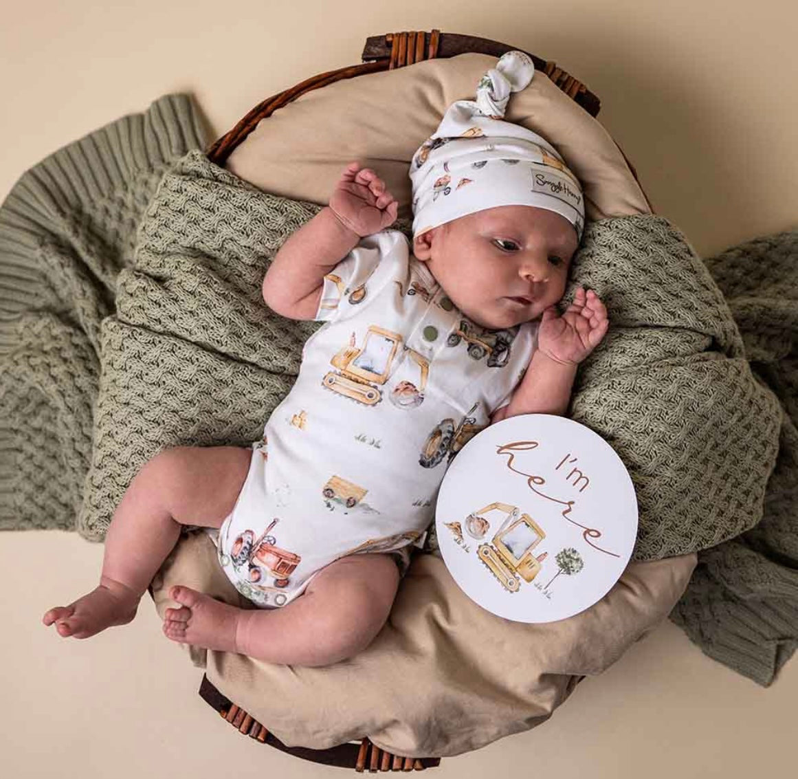Snuggle Hunny Diggers & Tractors Short Sleeve Bodysuit