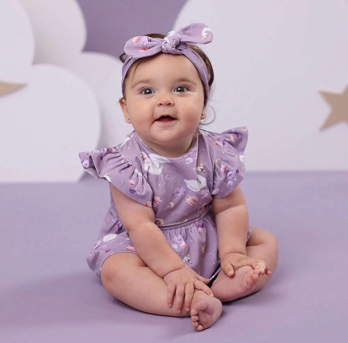 Snuggle Hunny Swan Lake Short Sleeve Dress