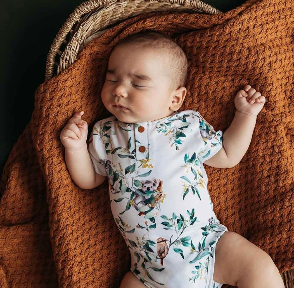 Snuggle Hunny Eucalypt Short Sleeve Bodysuit