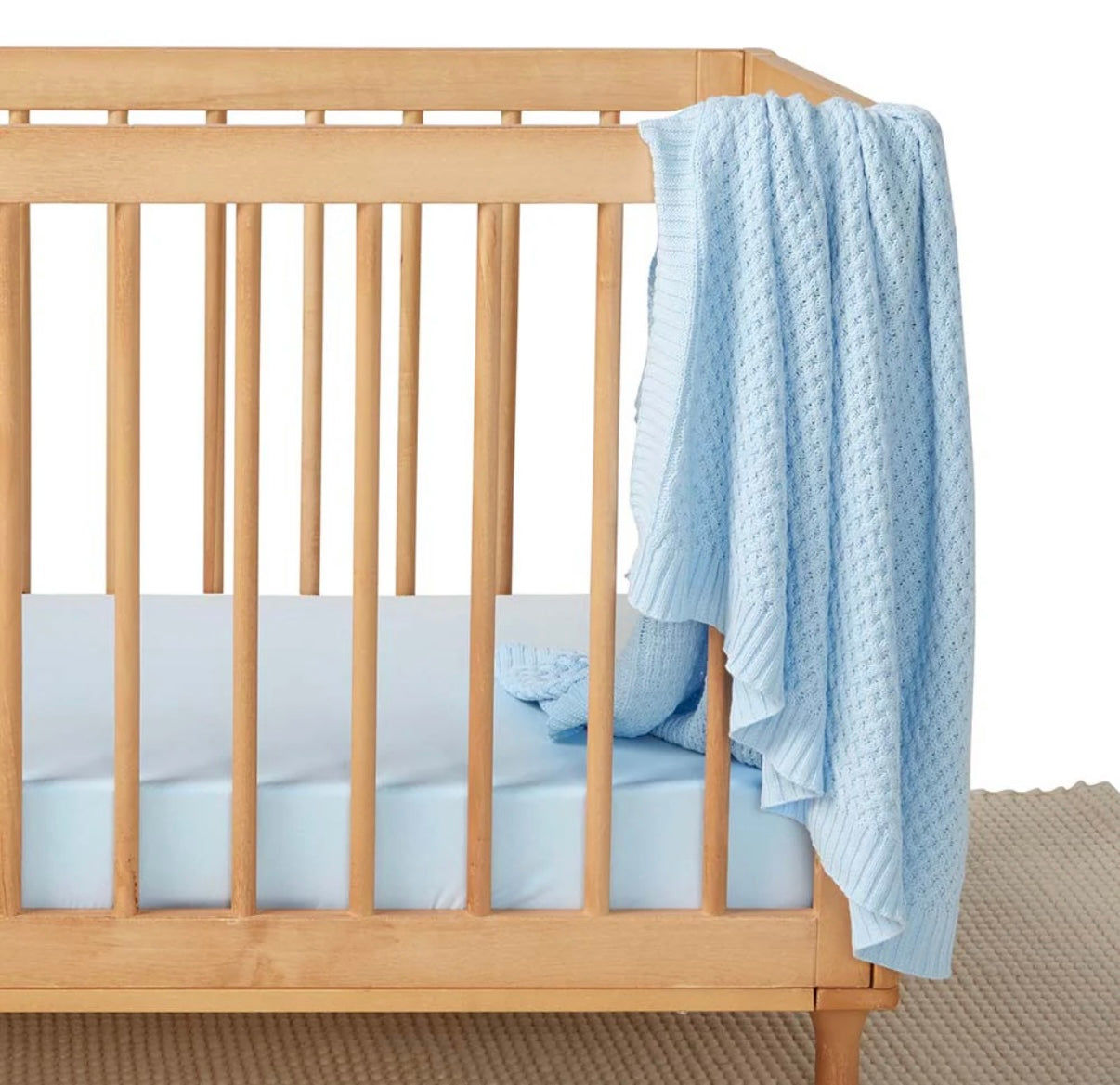 Snuggle Hunny Baby Blue Diamond Knit Baby Blanket