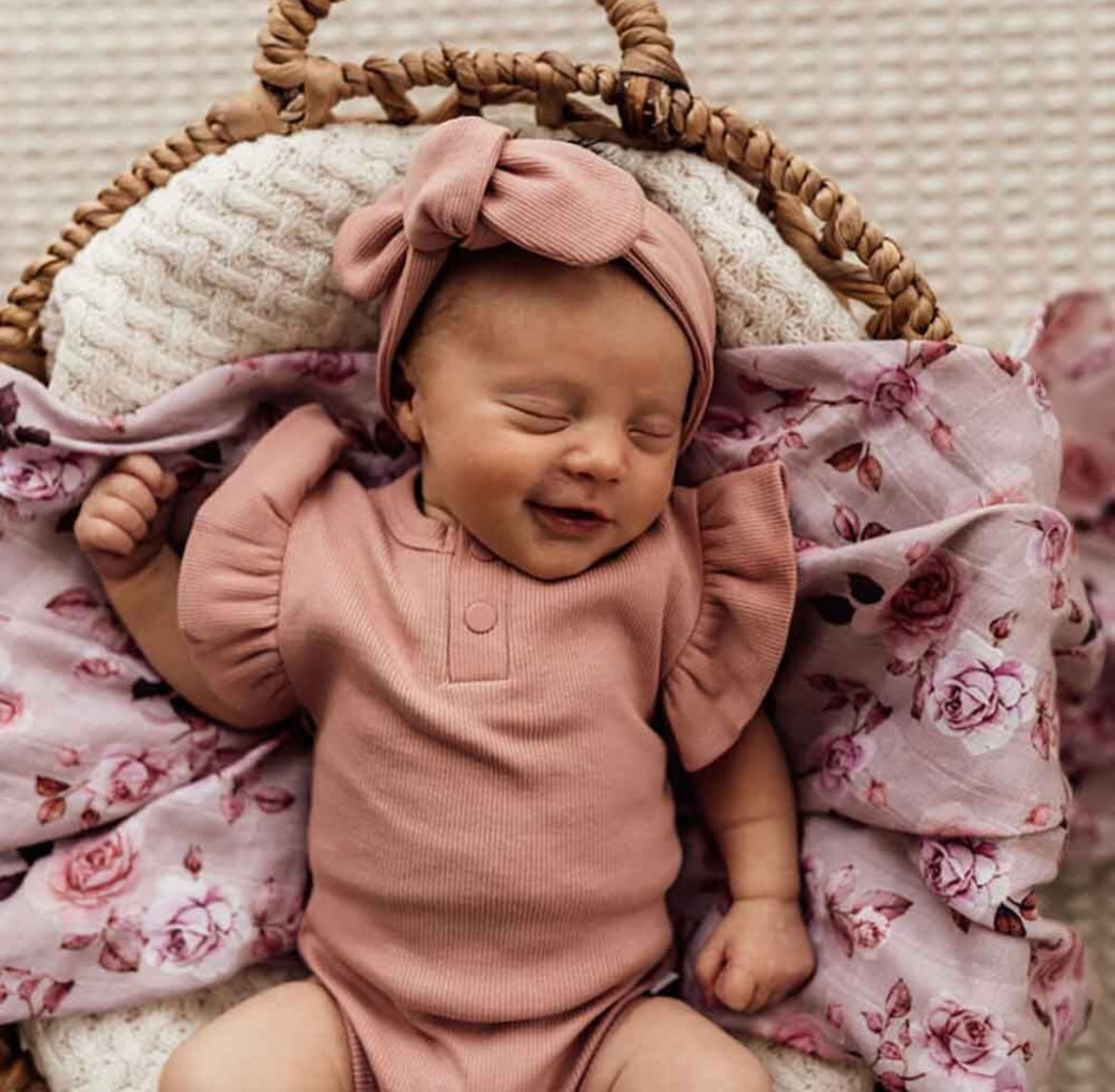 Snuggle Hunny Rose Short Sleeve Bodysuit