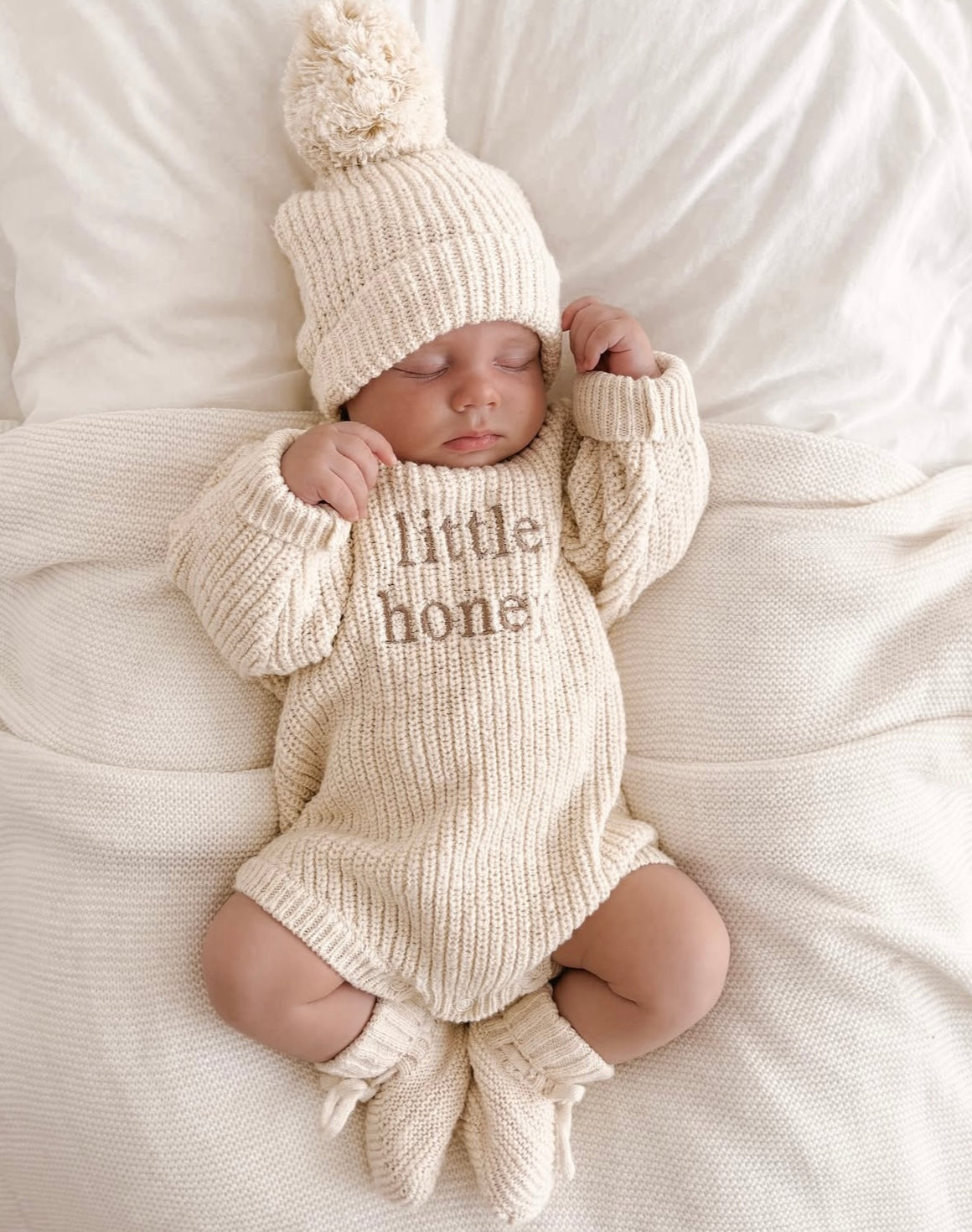 Blossom & Pear 'Little Honey' Chunky Knit Romper Honey