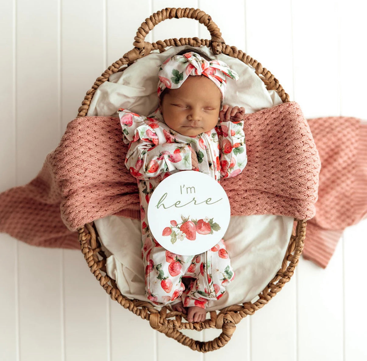 Snuggle Hunny Strawberry Snugglesuit Convertible Romper