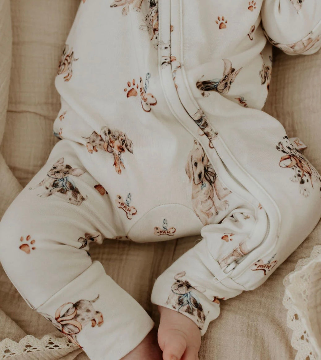 Confetti Kidz Pawfect Pals Bamboo Zipsuit