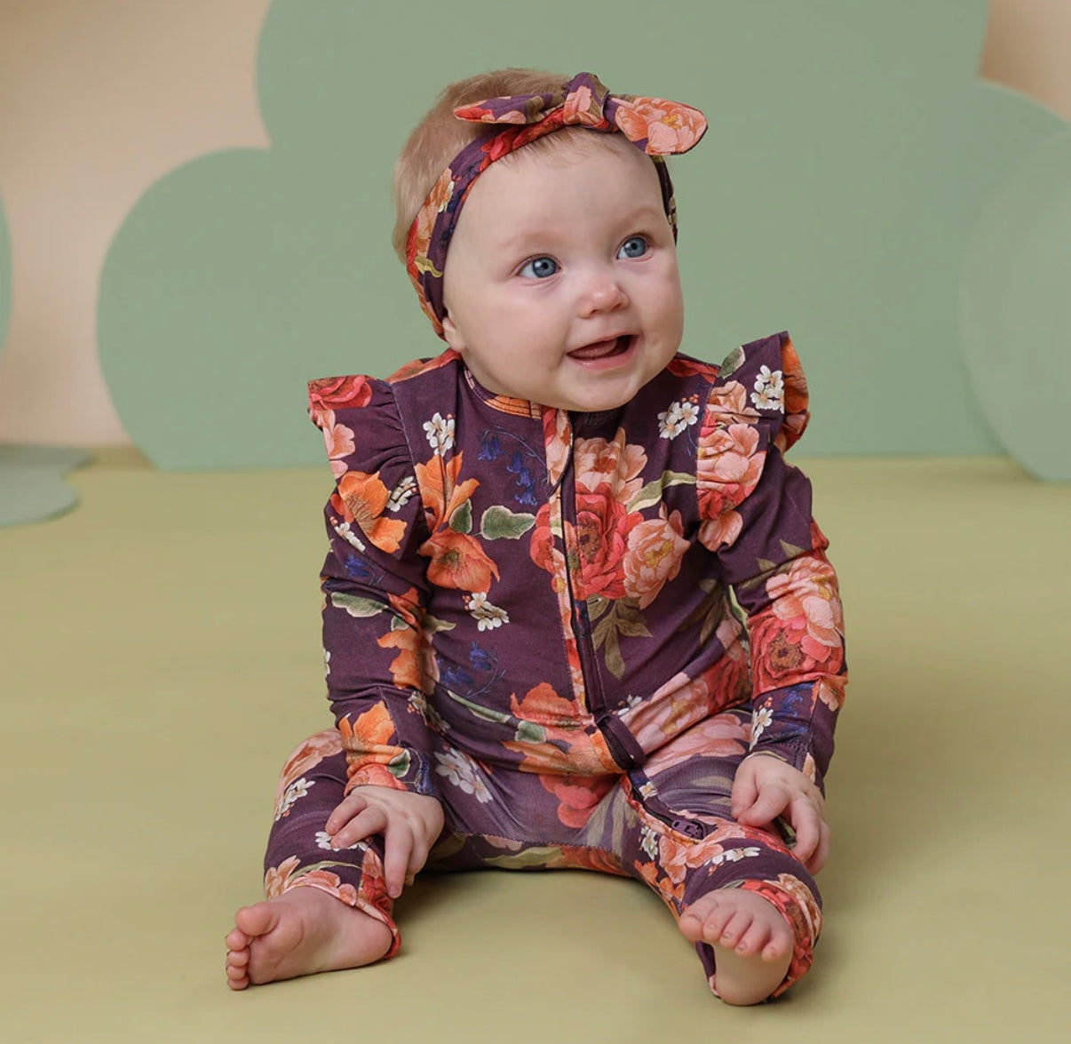 Snuggle Hunny Sienna Snugglesuit Convertible Romper with Frill