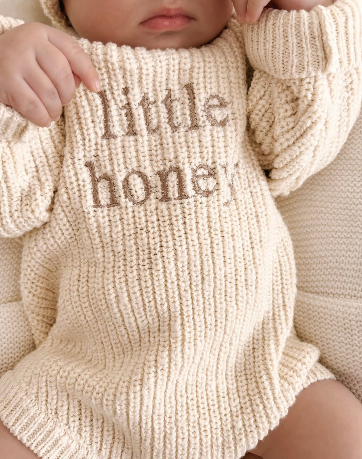 Blossom & Pear 'Little Honey' Chunky Knit Romper Honey