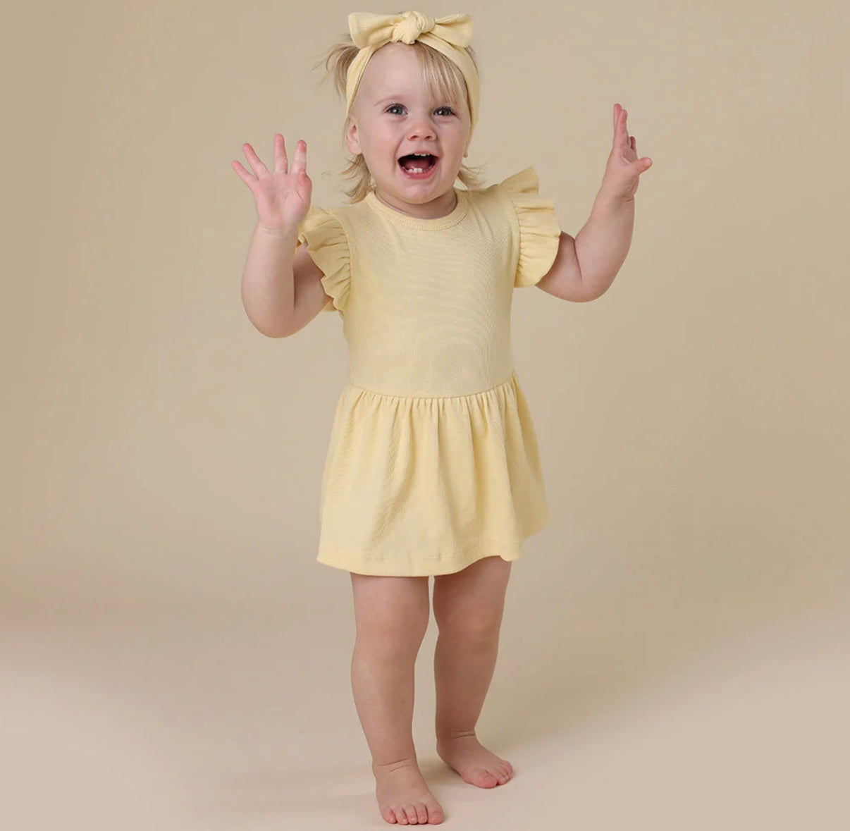 Snuggle Hunny Sunlight Short Sleeve Dress