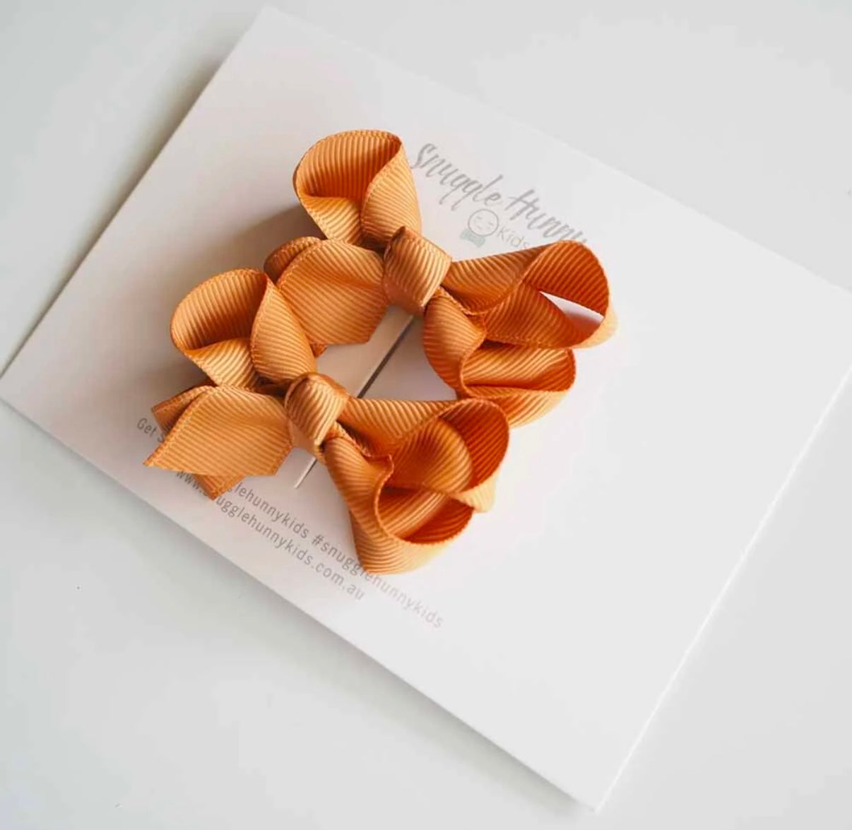 Snuggle Hunny Mustard Piggy Tail Hair Clip Bows