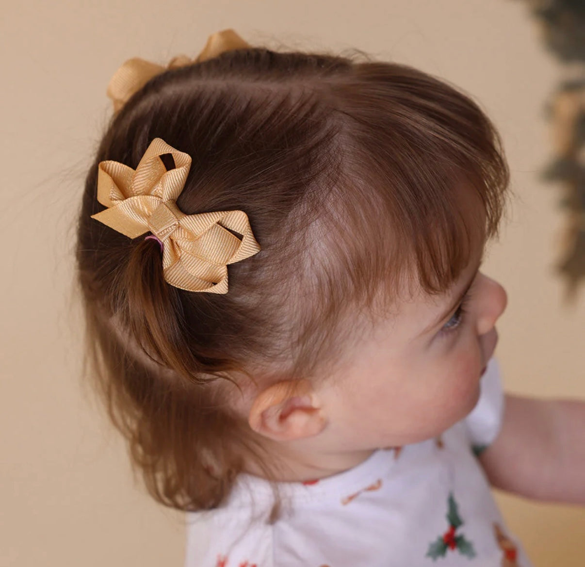 Snuggle Hunny Gold Piggy Tail Hair Clip Bows