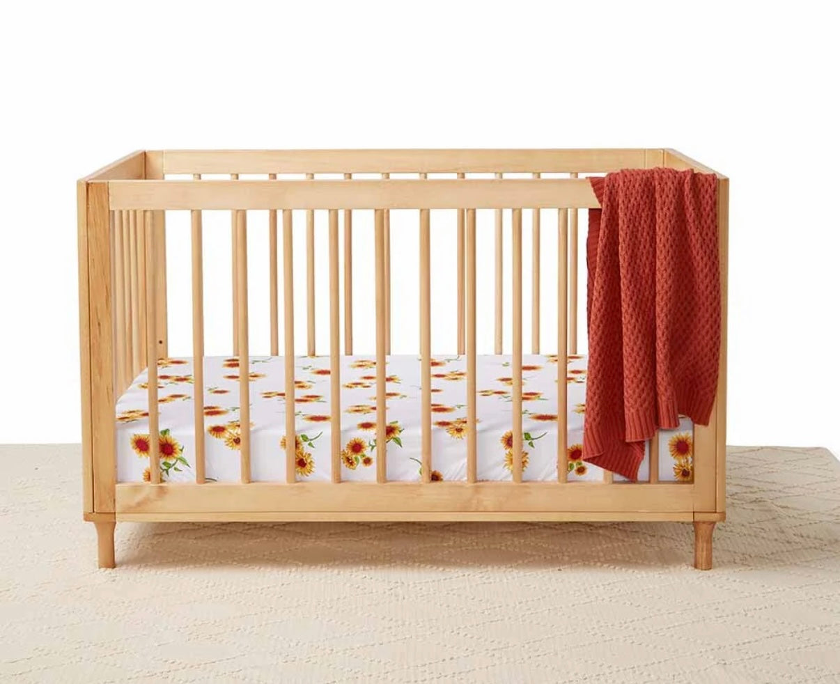 Snuggle Hunny Fitted Cot Sheet Sunflower