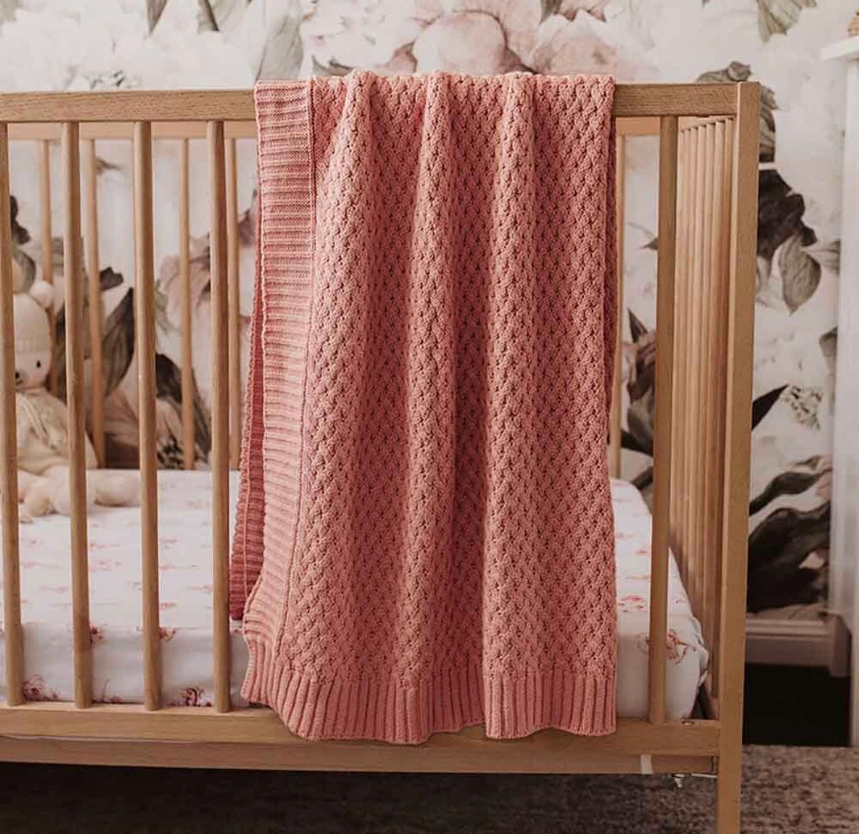 Snuggle Hunny Rosa Diamond Knit Baby Blanket