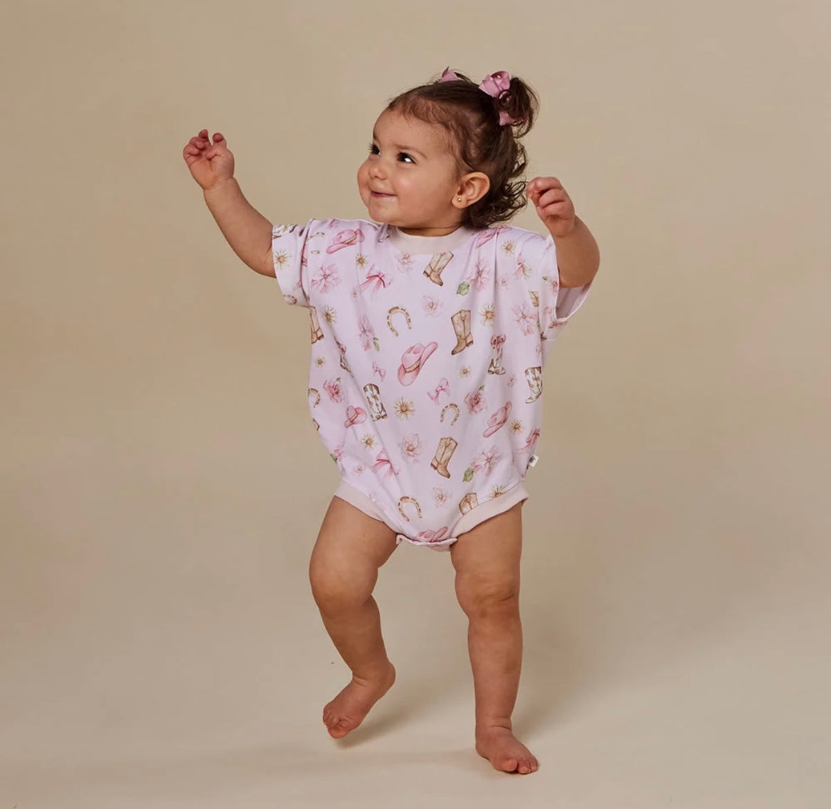 Snuggle Hunny Boots & Bows Oversized Romper