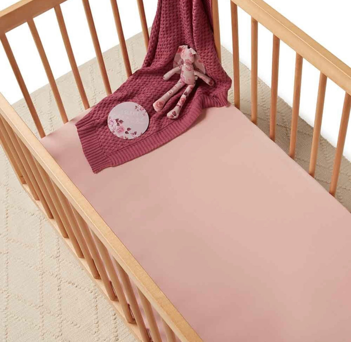 Snuggle Hunny Fitted Cot Sheet Lullaby Pink