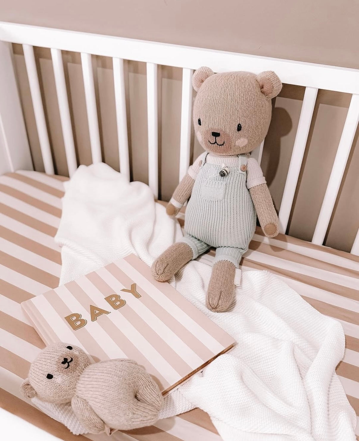 Fox & Follow Baby Book Coffee Stripe