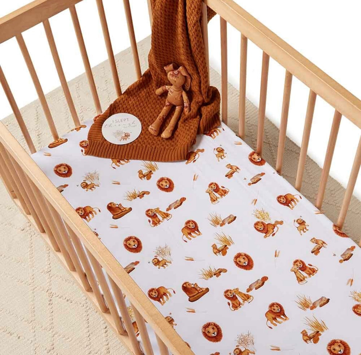 Snuggle Hunny Lion Fitted Cot Sheet