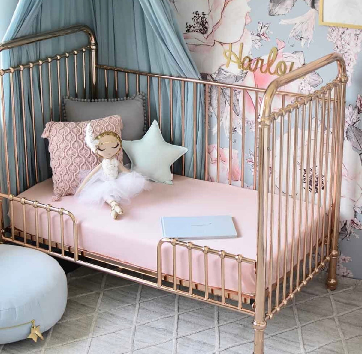 Snuggle Hunny Fitted Cot Sheet Lullaby Pink