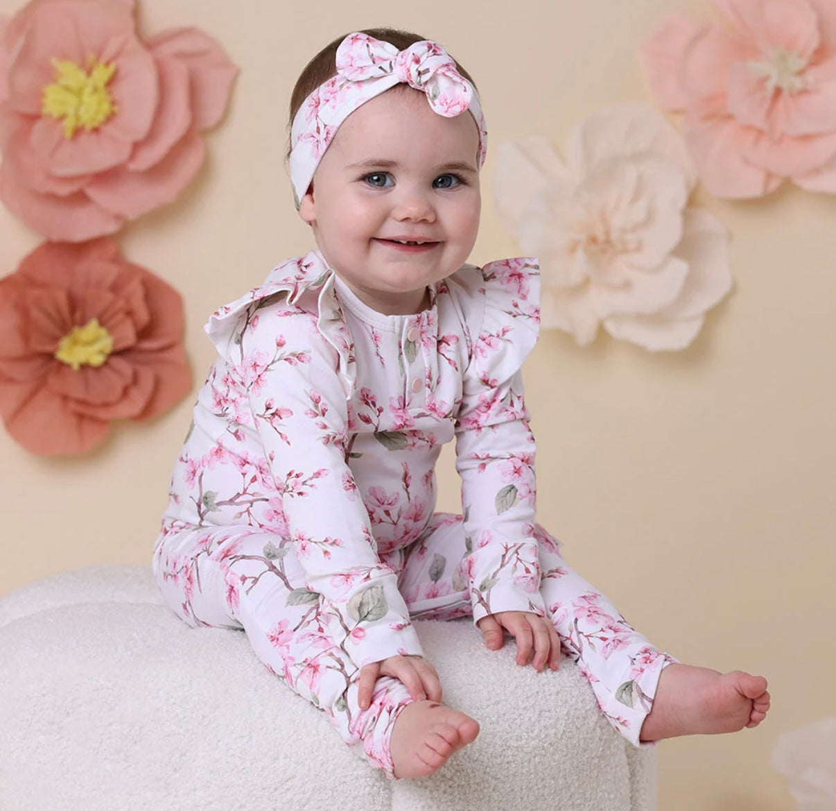 Snuggle Hunny Cherry Blossom Growsuit