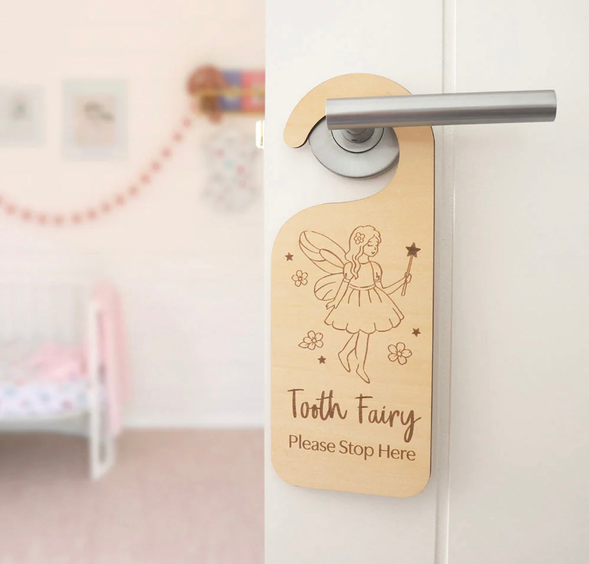 Snuggle Hunny Tooth Fairy Wooden Door Hanger