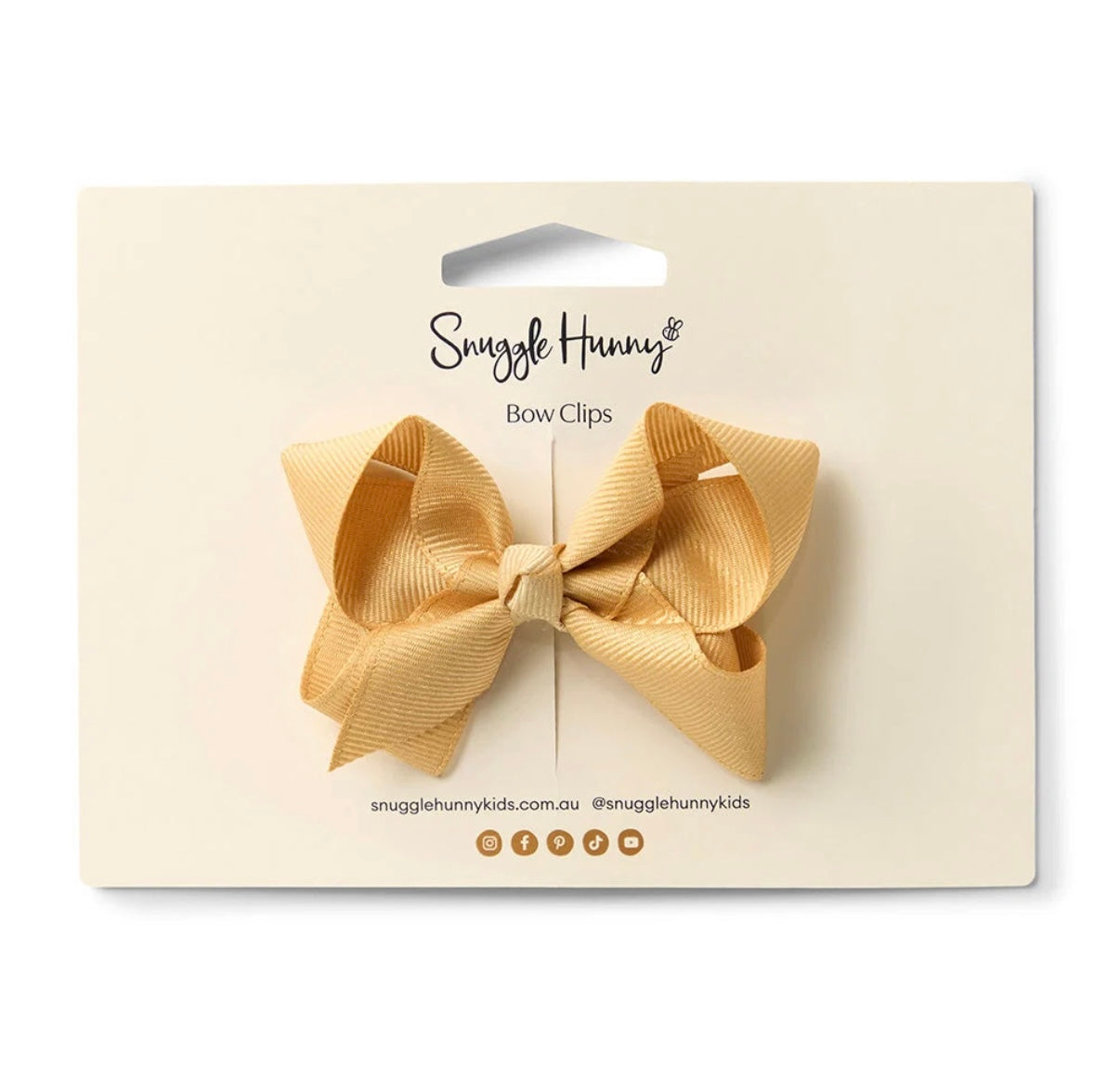 Snuggle Hunny Gold Hair Clip Bow