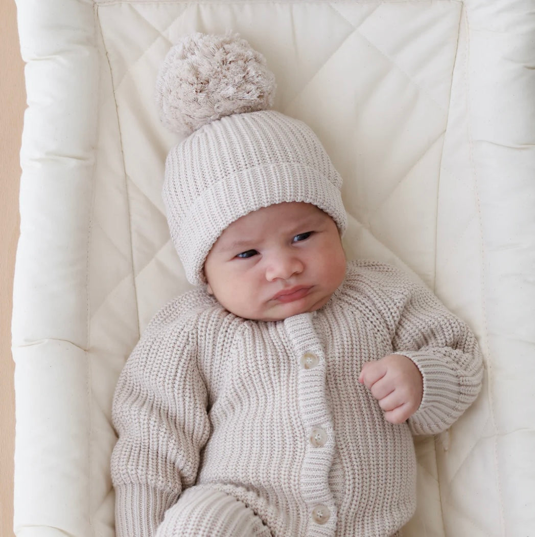 Thea With Love Chunky Knit Milky Coffee Romper