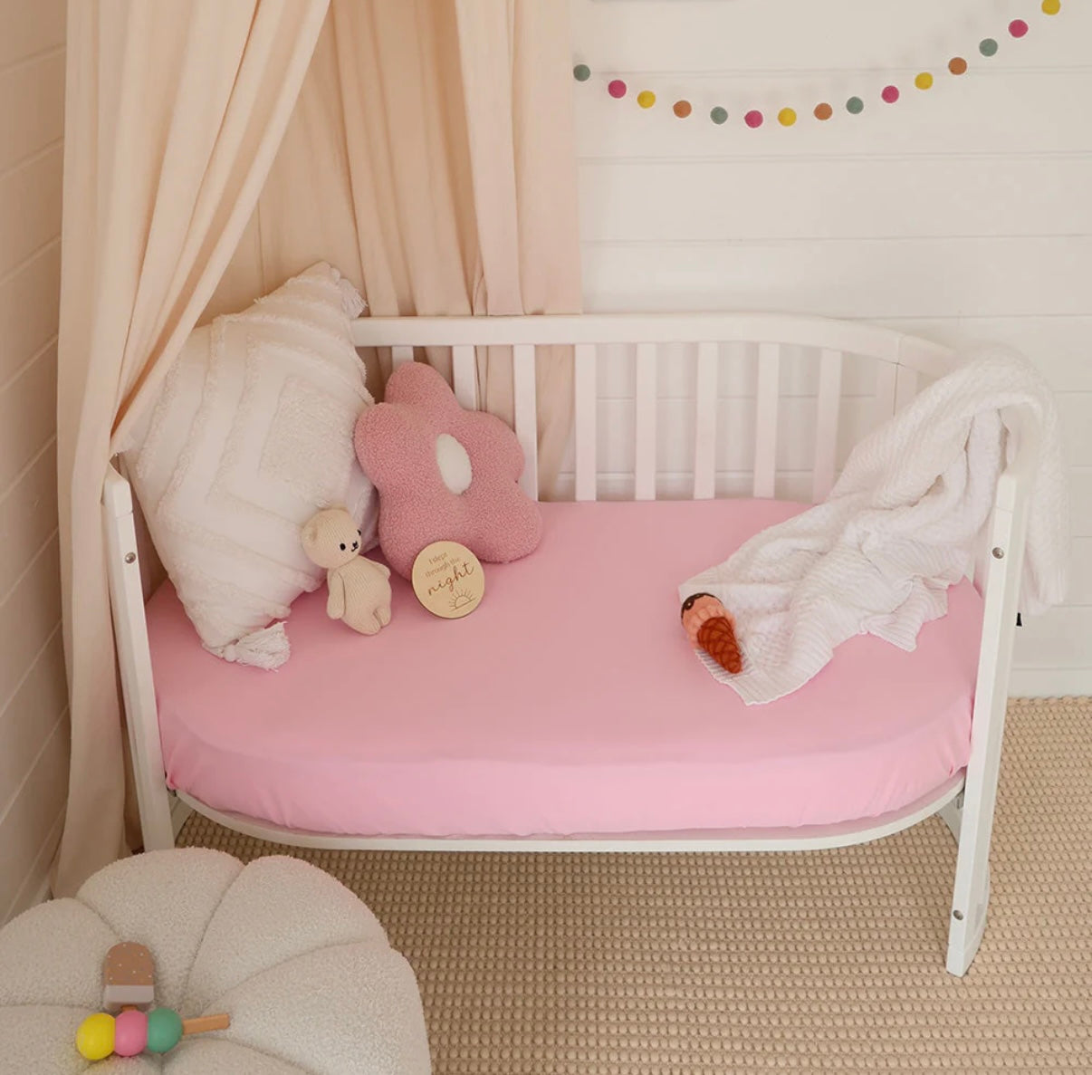 Snuggle Hunny Bubblegum Fitted Cot Sheet