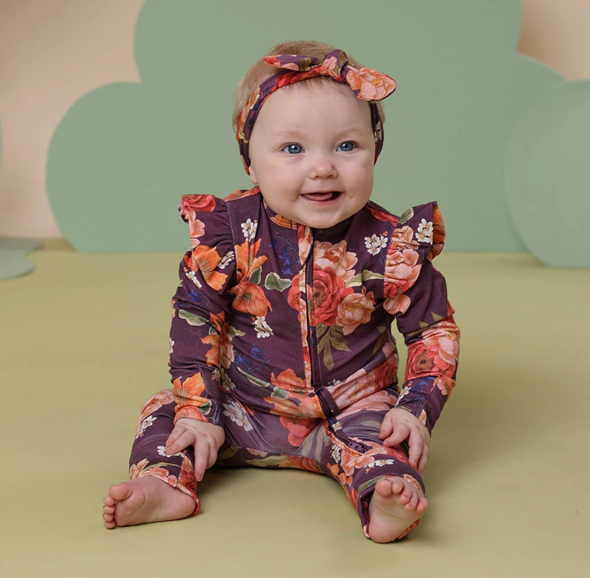 Snuggle Hunny Sienna Snugglesuit Convertible Romper with Frill
