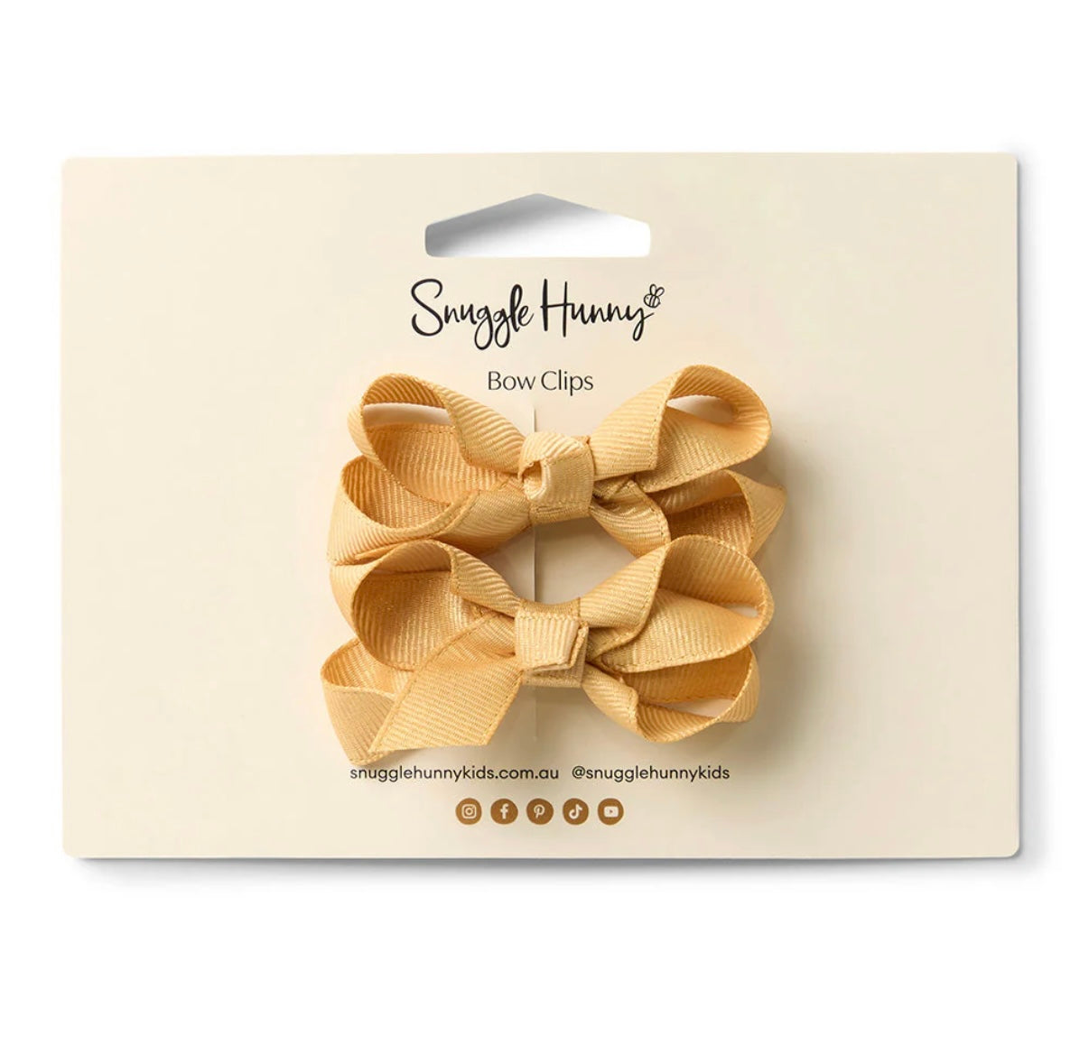 Snuggle Hunny Gold Piggy Tail Hair Clip Bows