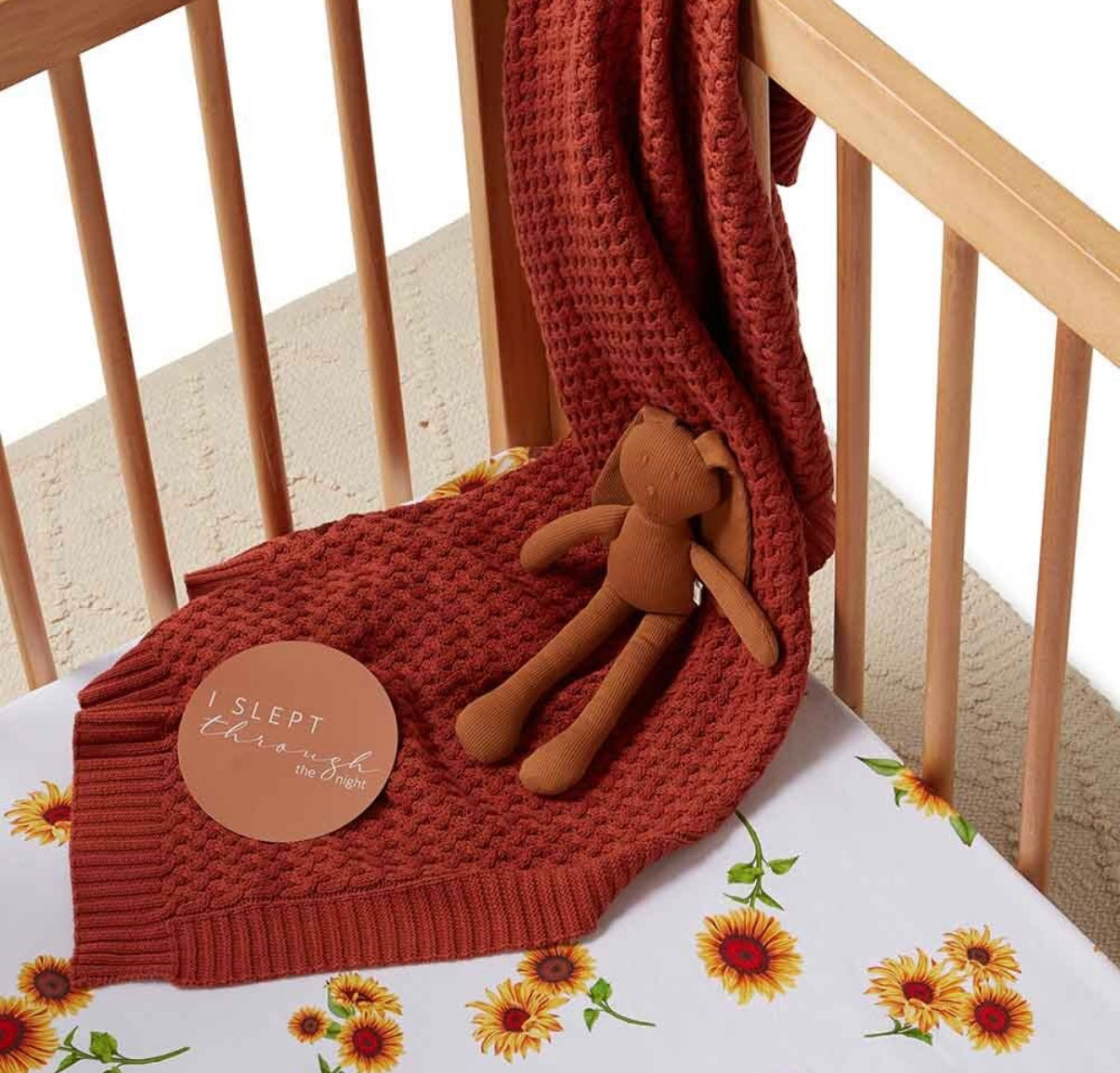 Snuggle Hunny Fitted Cot Sheet Sunflower