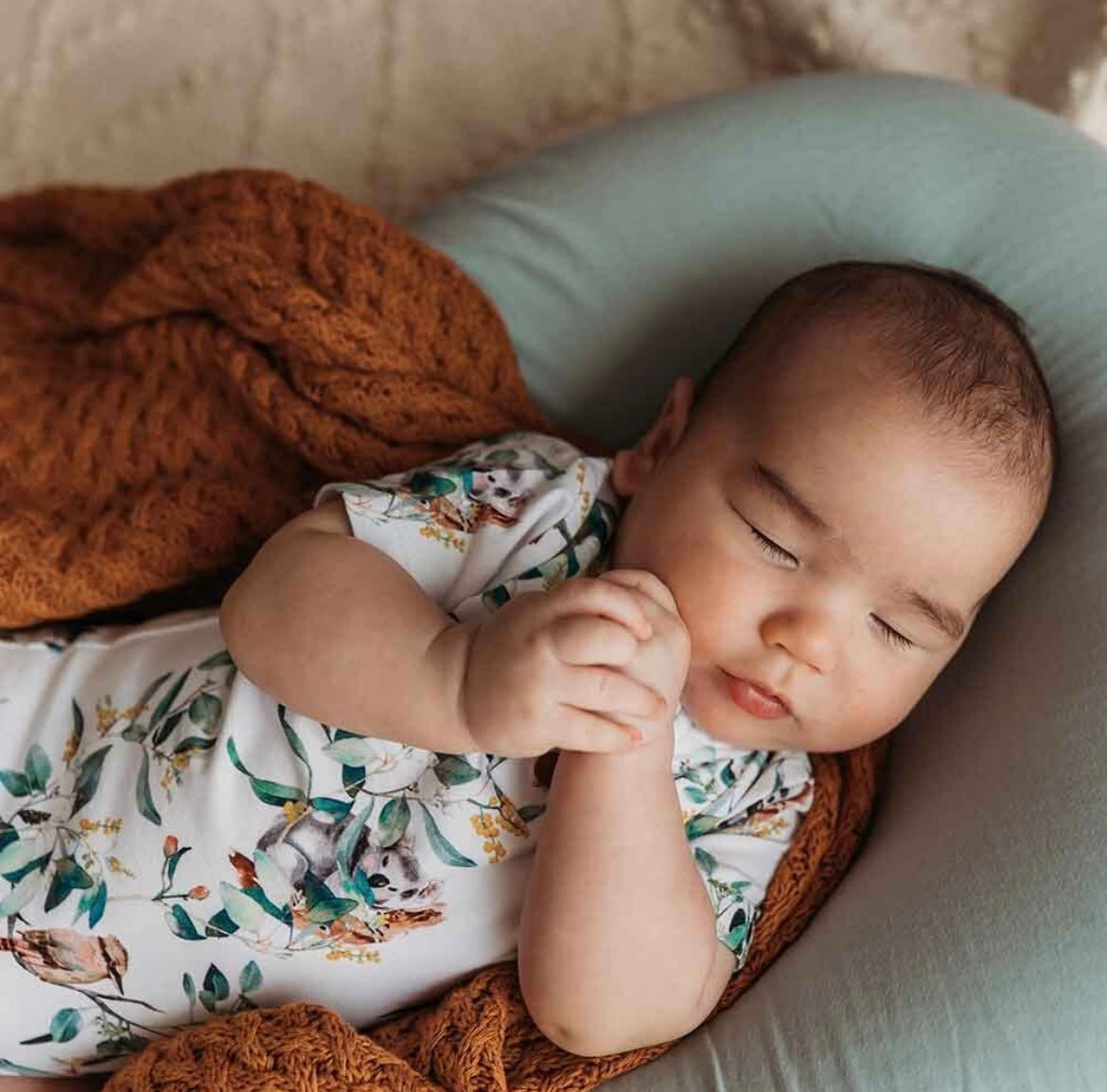 Snuggle Hunny Eucalypt Short Sleeve Bodysuit