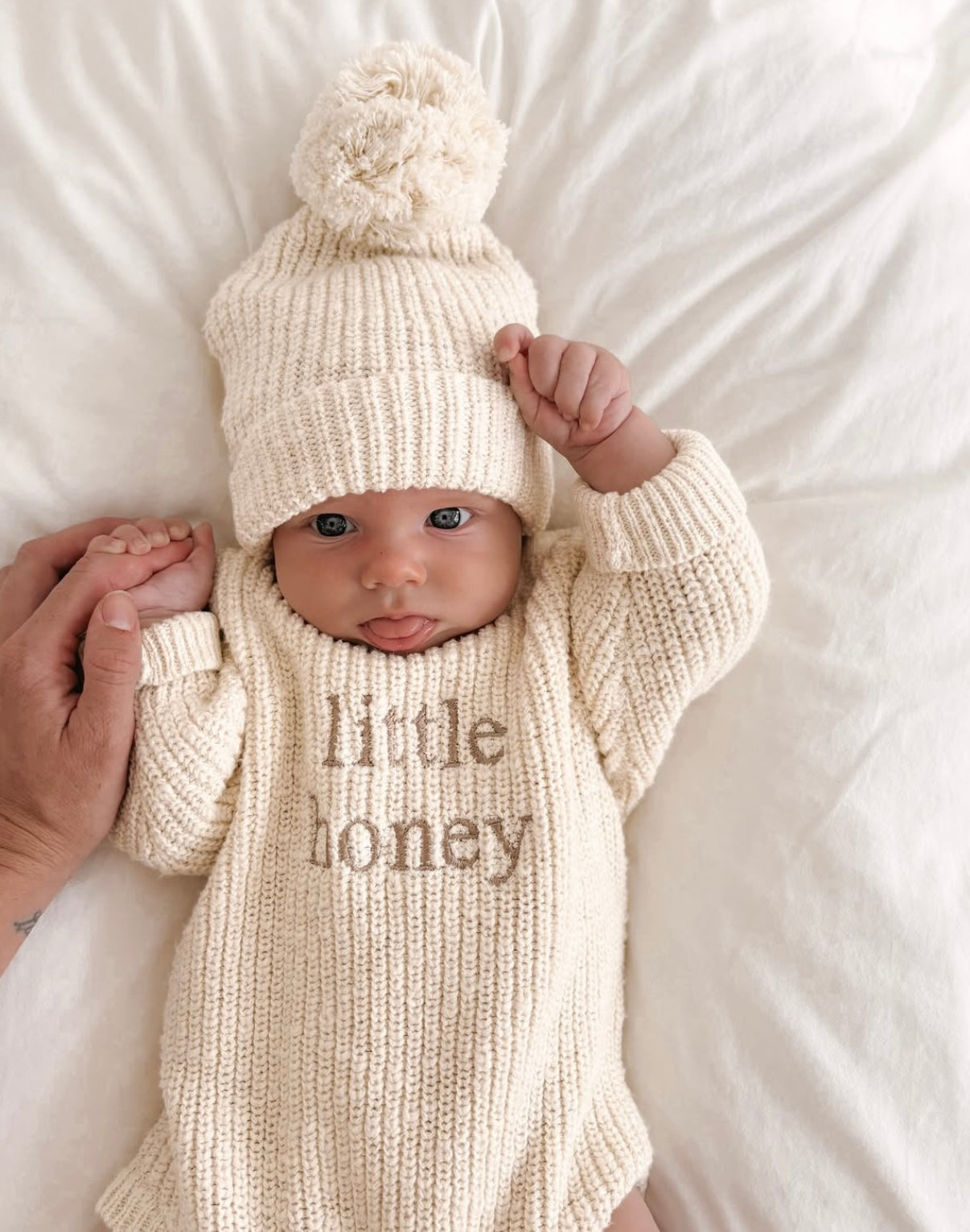 Blossom & Pear 'Little Honey' Chunky Knit Romper Honey