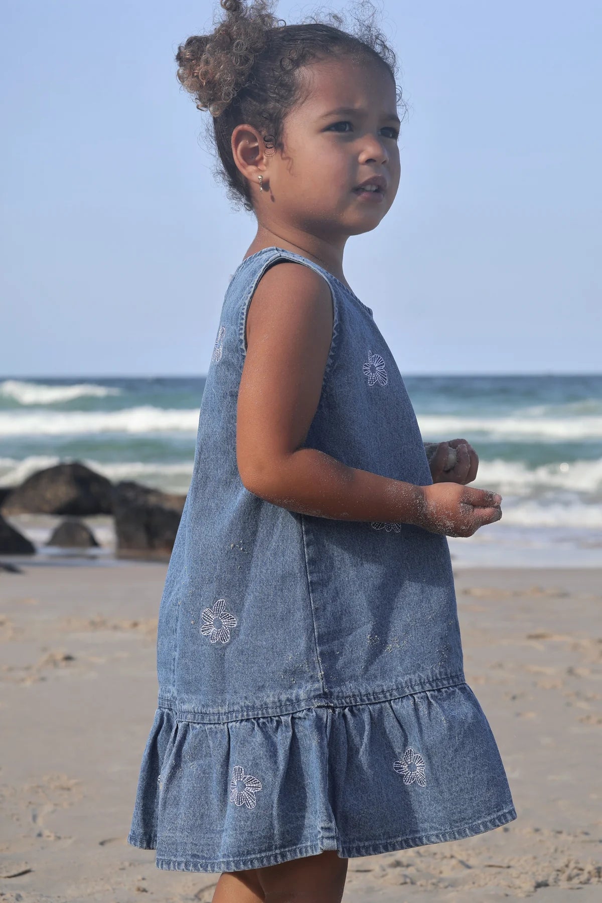 Belle & Sun Denim Dress Flower